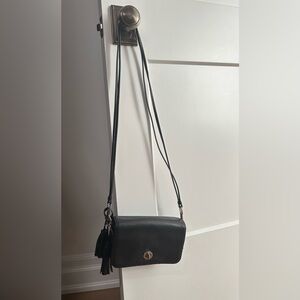 Coach Purse - Black Leather with Silver Hardware